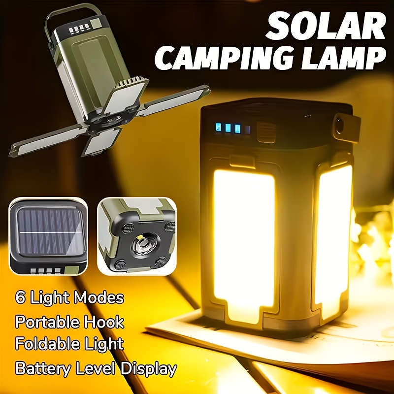 Solar Lamp - Lámpara Solar Portátil para Camping, Carga