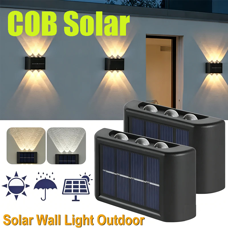 Solar Lamp - Lámpara Solar COB para Pared, Exterior,