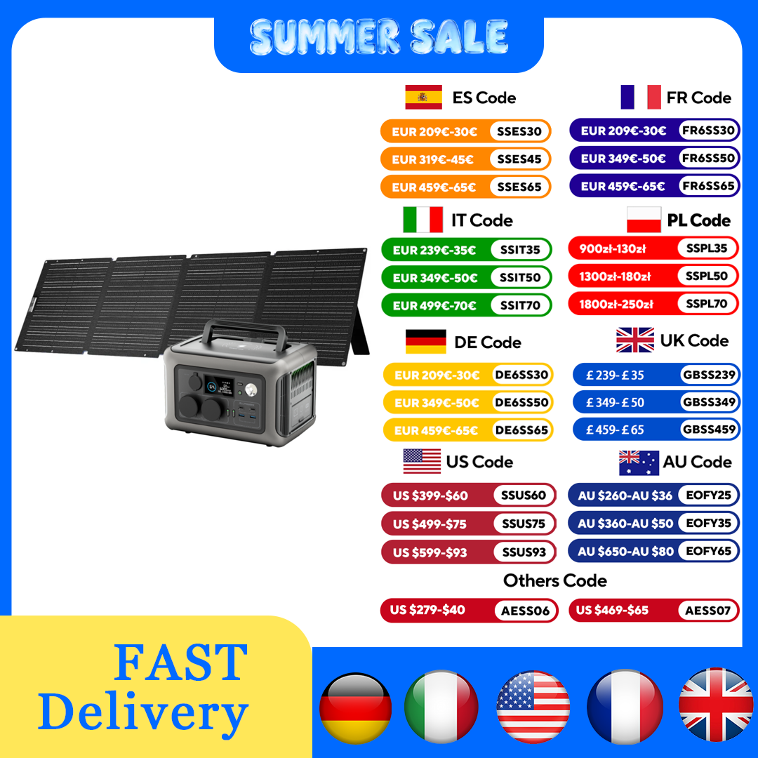 Solar Panel 200W - ALLPOWERS R600 Central eléctrica 299Wh 600W