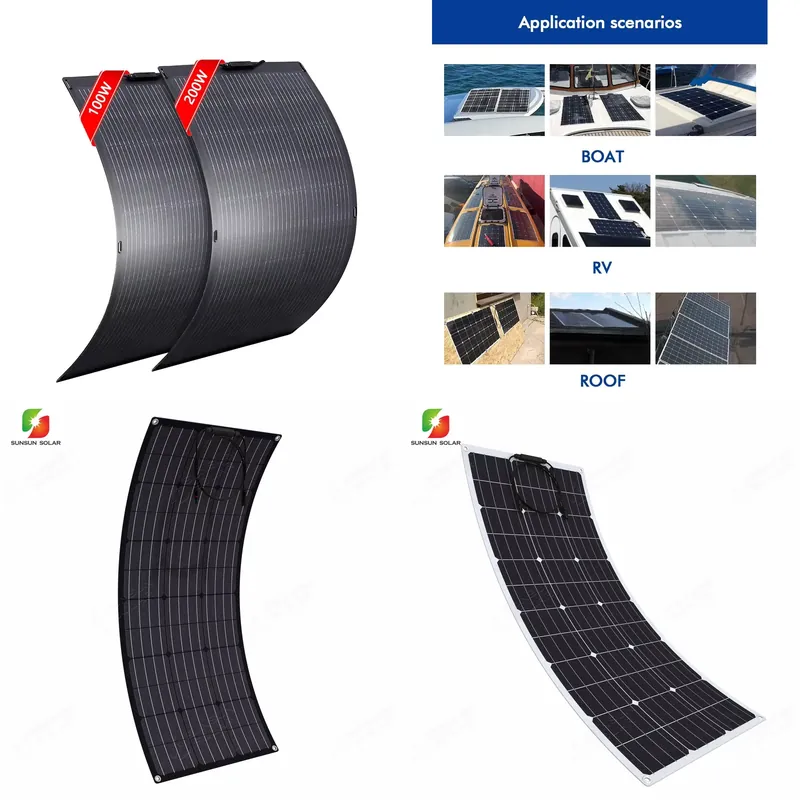 Solar Panel 200W - Panel Solar Flexible de 50W 100W