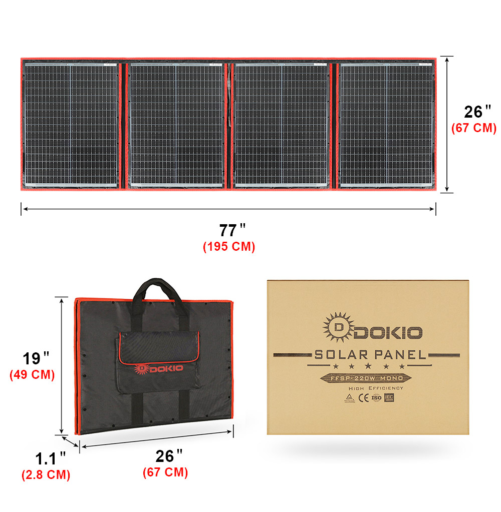 Marca Dokio, Panel Solar Mono  - Solar Panel 200W reseña y precio