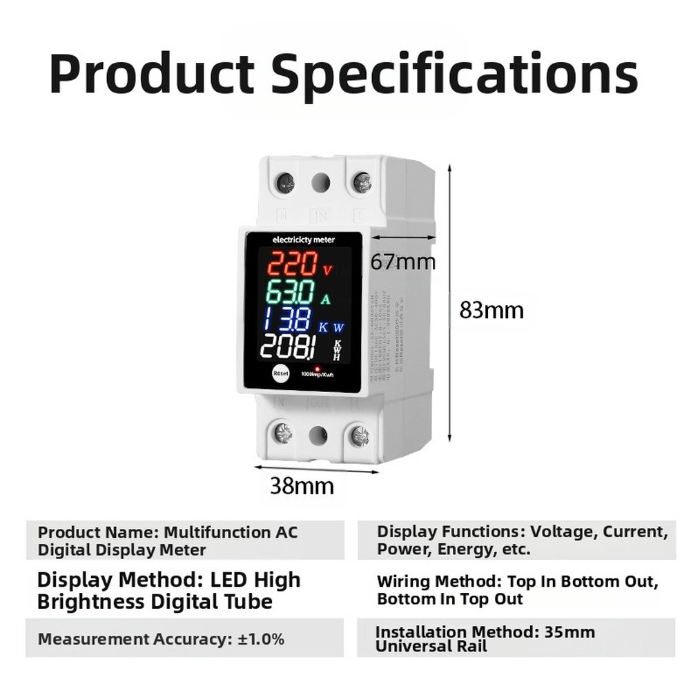 Medidor de electricidad de Fac - Energy Monitor Meter reseña y precio