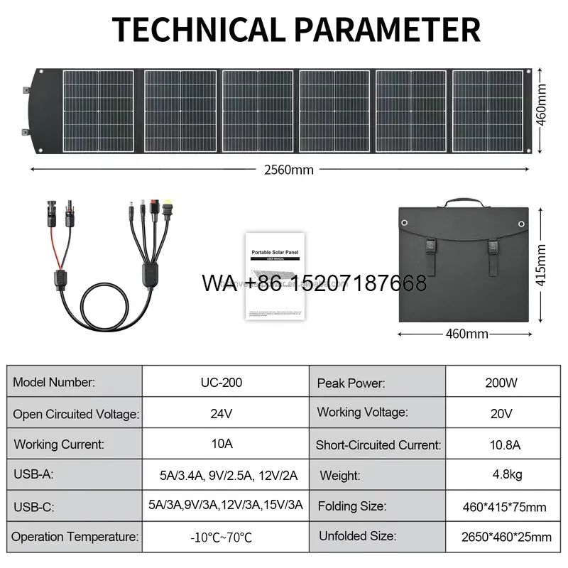 Panel Solar Plegable Wmwmnu de - Solar Panel 200W reseña y precio