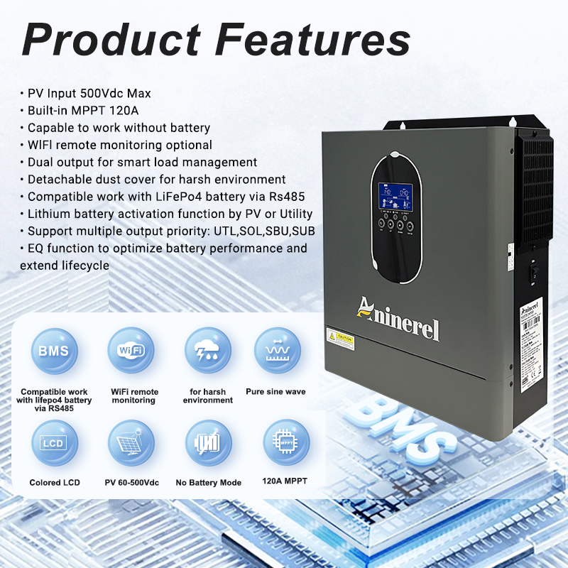 Inversor solar híbrido Aninere - Charge Controller Solar reseña y precio