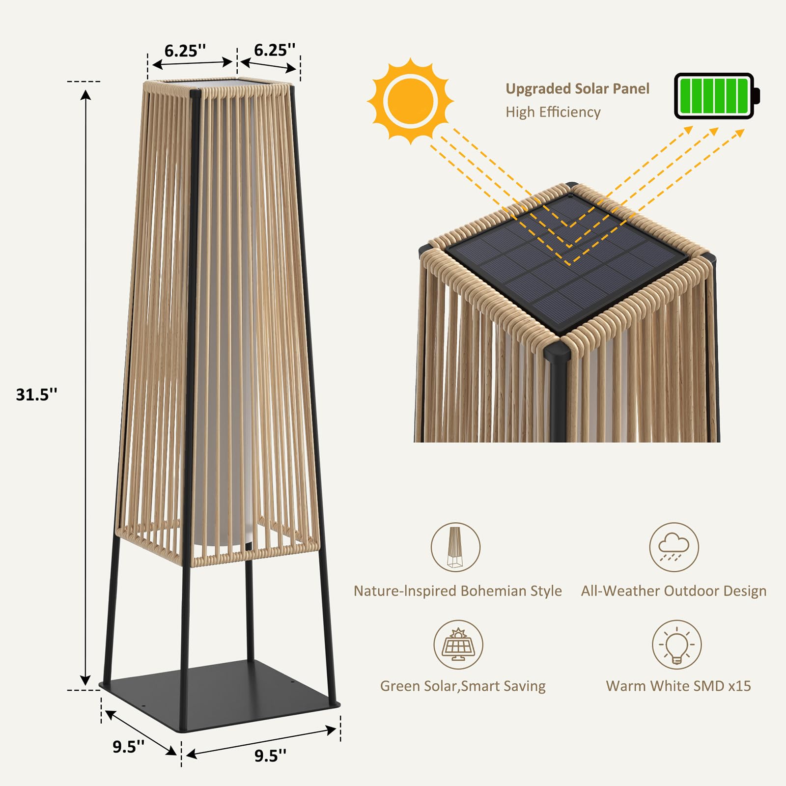 Juego de 2 Lámparas de Pie de  - Solar Lamp reseña y precio