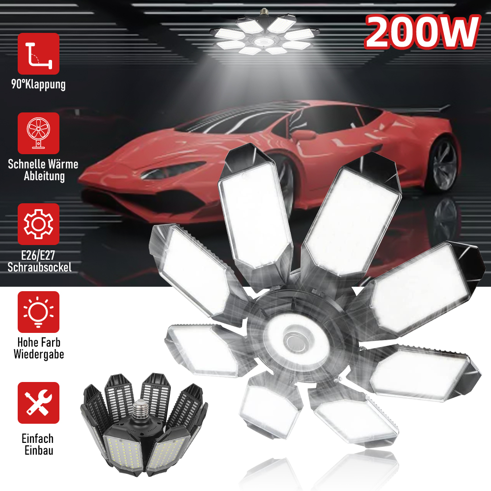 Potente luz LED para garaje de - Solar Panel 200W reseña y precio